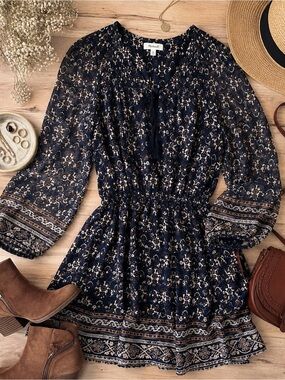 Madewell Silk Boho Woodland Dress in Artisan Floral size 10